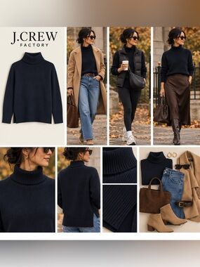 J. Crew Factory Black Turtleneck Sweater